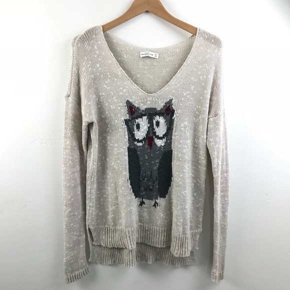 Abercrombie & Fitch Sweaters - Abercrombie & Fitch Oatmeal Owl Sweater